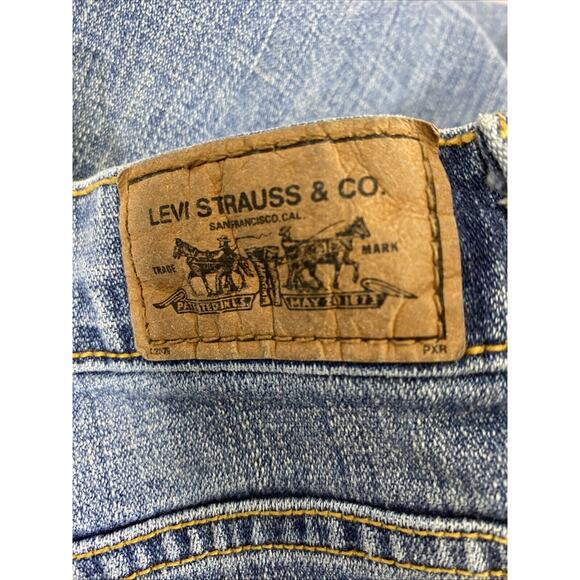 Levis 515 Bootcut Jeans Womens Size 16S Light Wash Denim Distress High Rise - Picture 5 of 12